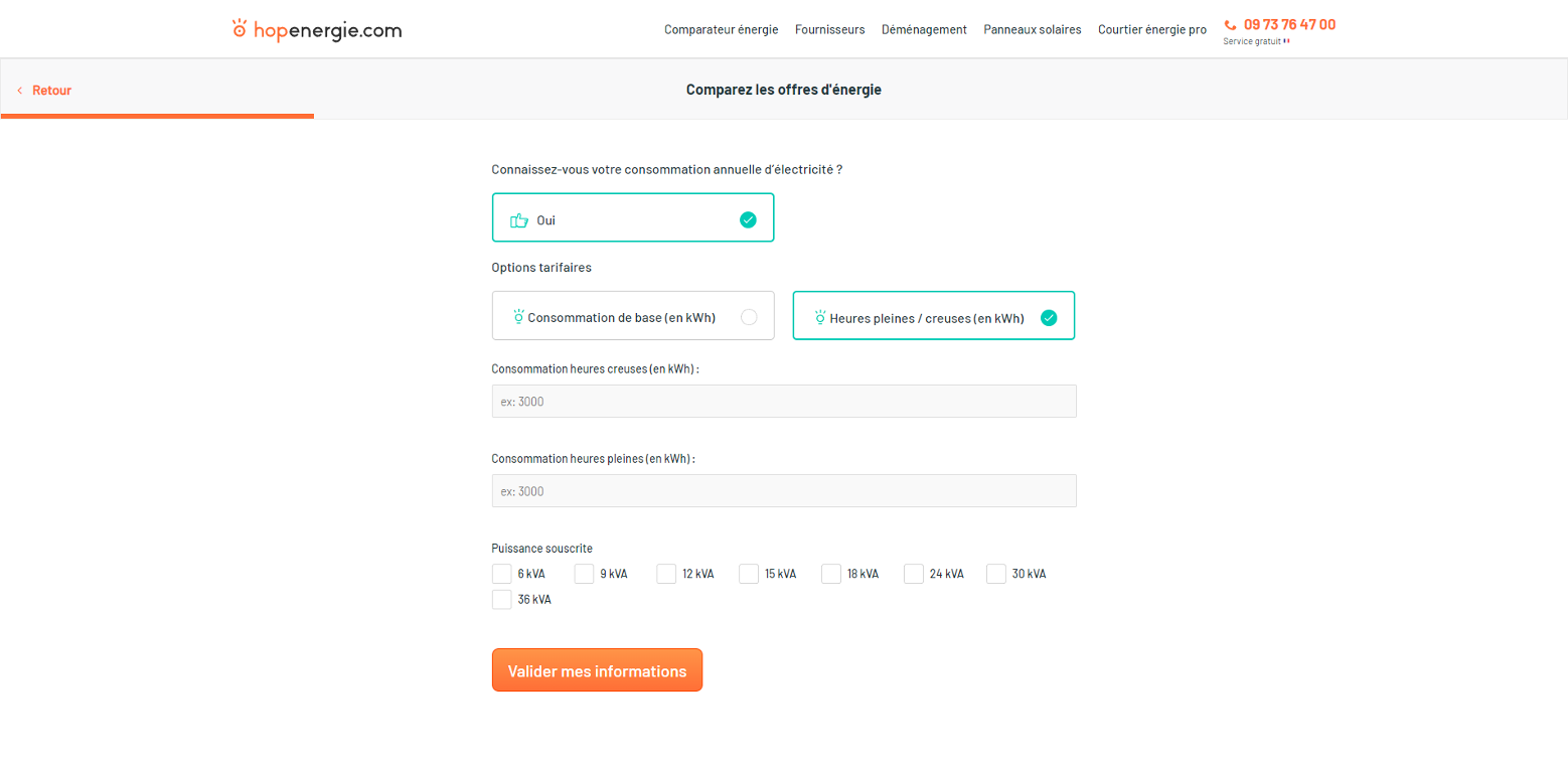 Hopenergie Customer Journey Page